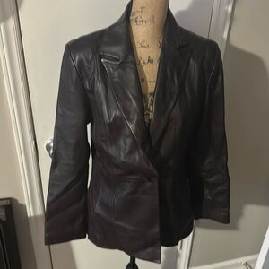 JLC New York size medium brown leather jacket